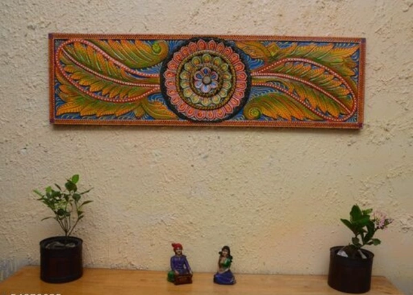 BK Exports Wooden  Hand Painted Wall Decor & Hanging For Home - Wooden, Pack of1